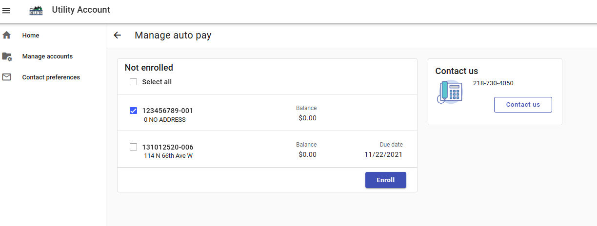 select accounts for autopay