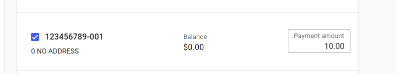 select account and amount