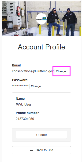 Change the Email Address