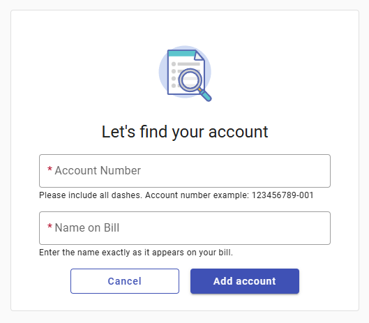 Enter Account Credentials